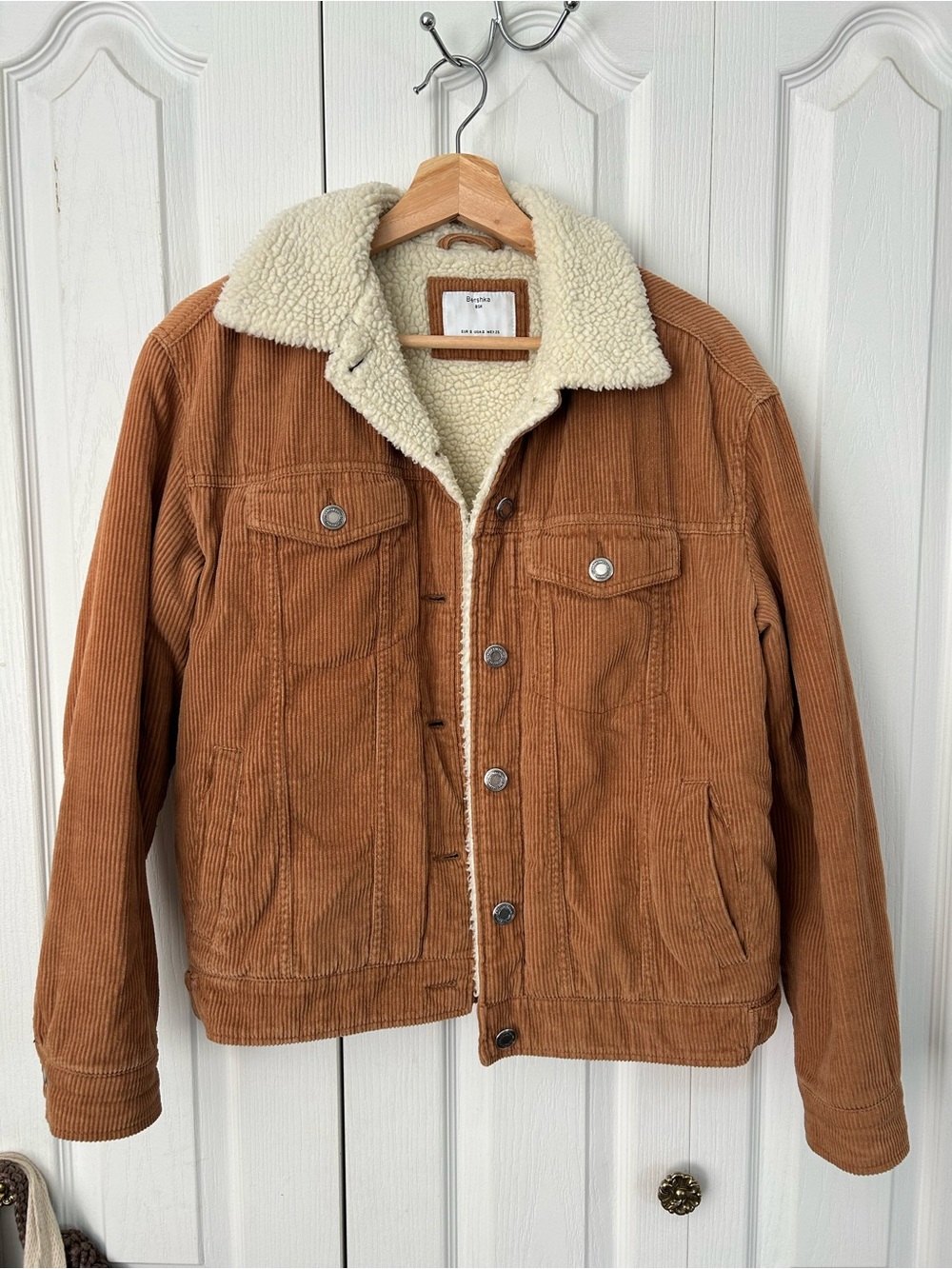 Corduroy Sherpa-Lined Jacket - Tan